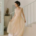 Sleeveless Lace A-line Maxi Dress