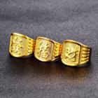 Gold Plated Chinese Characters Open Ring