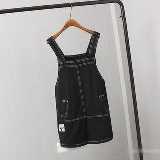 Contrast Stitching Pinafore Dress