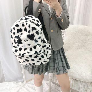 Dairy Plush Backpack White & Black - One Size