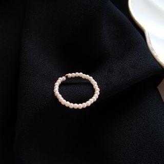 Faux Pearl Ring 1 Pc - Faux Pearl Ring - White - One Size