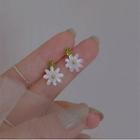 Flower Alloy Dangle Earring 1 Pair - Silver Stud - White - One Size