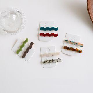 Set Of 2: Wavy Acrylic Hair Clip