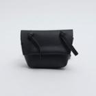 Flap Pleather Mini Shoulder Bag Black - One Size