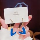 Heart Drop Earring Cs0146 - 1 Pair - Gold & Blue & White - One Size