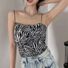 Zebra Camisole Top Black & White - One Size