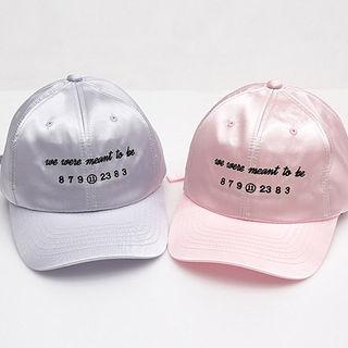 Lettering Satin Baseball Cap