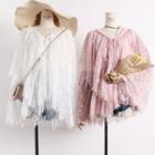 Loose-fit Lace-panel Chiffon Blouse