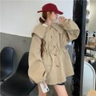 Single Breasted Collared Trench Coat Almond - One Size