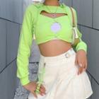 Button-up Cropped Sweatshirt
