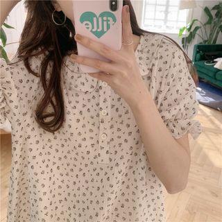 Short-sleeve Floral Print Sleepdress