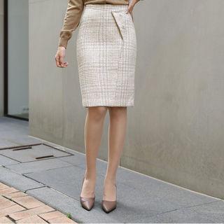 Tweed Midi H-line Skirt