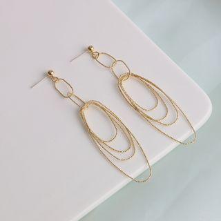 Interlocking Hoop Dangle Earring 1 Pair - Gold - One Size