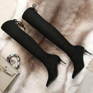 Faux Suede High Heel Tall Boots