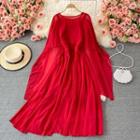 Set: Spaghetti Strap Chiffon Maxi A-line Dress + Shawl