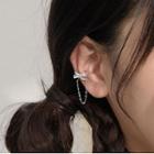 Bow Rhinestone Chain Sterling Silver Cuff Earring