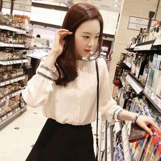 Fringed Tweed Trim Shirt