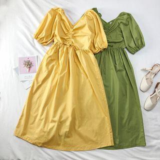 Ruched Drawstring A-line Dress