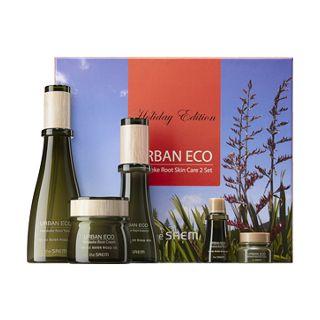 The Saem - Urban Eco Harakeke Skin Care Set (holiday Edition): Toner 180ml + 20ml + Cream 60ml + Essence 55ml + Eye Cream 7ml 5pcs