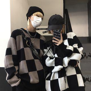 Couple Matching Checker Print Sweater