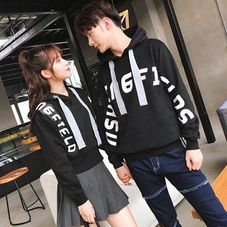 Couple Matching Long-sleeve Lettering Hooded Top
