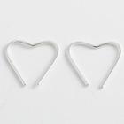 925 Sterling Silver Open Heart Earring 925 Silver - Love Heart - One Size