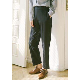 Band-waist Seam-trim Dress Pants