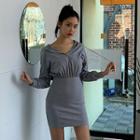 Hooded Zip-front Tube-hem Dress