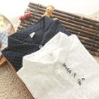 Long-sleeve Embroidery Polka Dot Shirt