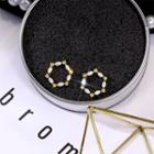 Rhinestone Hoop Earring 1 Pair - Gold - One Size
