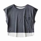 Mock Two-piece Cap-sleeve T-shirt