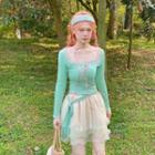 Long-sleeve Knit Top / A-line Skirt
