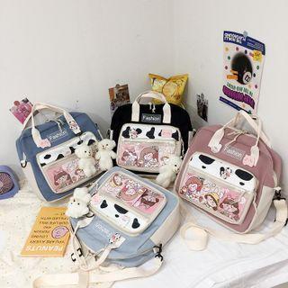 Two-tone Cow Print Crossbody Bag