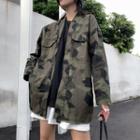 Camouflage Open Front Jacket