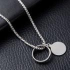 Disc & Hoop Pendant Stainless Steel Stainless Steel Necklace Silver - One Size