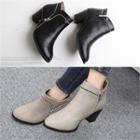 Zip-trim Chunky-heel Ankle Boots