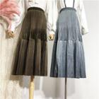 Maxi A-line Velvet Skirt
