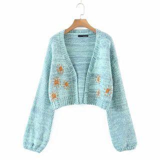 Jacquard Open Cardigan Blue - One Size