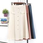 High-waist Button Skirt