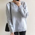 Knitted Embroidered Loose-fit Sweater