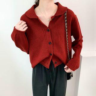 Plain Button-up Oversize Knit Cardigan