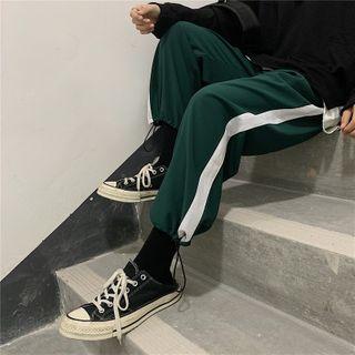 Drawstring-cuff Contrast Trim Sweatpants