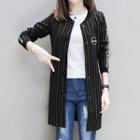 Pinstriped Snap Button Jacket