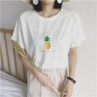 Short-sleeve Fruit Embroidery T-shirt