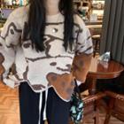 Bear Jacquard Asymmetrical Sweater Sweater - One Size