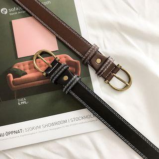 Faux Leather Contrast Lining Belt