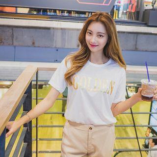 L Me Golden Print T-shirt