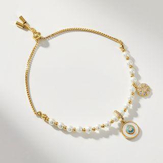 Star Faux Pearl Alloy Bracelet Bracelet - Star Faux Pearl - Gold - One Size