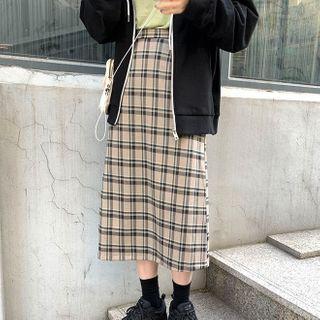 Slit-back Midi A-line Skirt