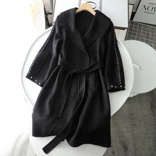 Beaded Coat With Sash